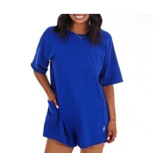 FP Movement by Free People Hot Shot Tee Romper – Electric Shock Blue – XS – NWT
